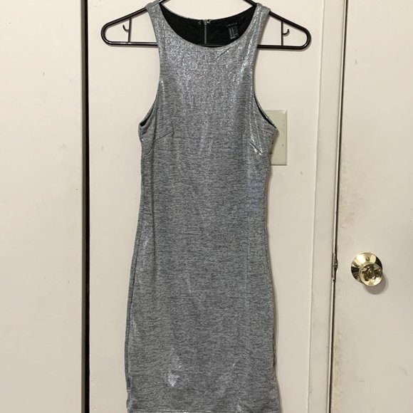 Forever 21 Silver Midi Dress Size S - Picture 1 of 3